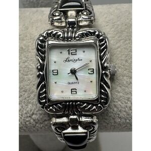 Lexington 5927 Ladies MOP Watch‎ New Battery 22MM 7" Silver Tone